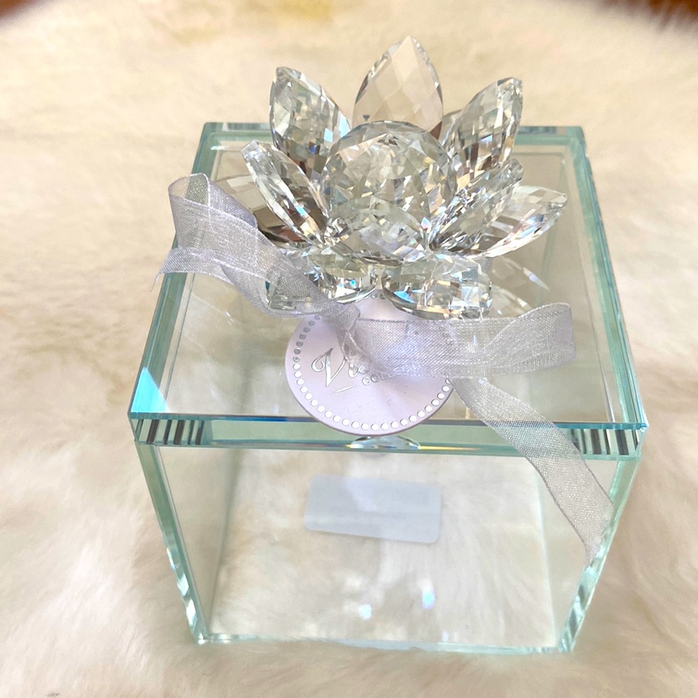 🆕 Beautiful square glass decorative box